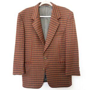 Gianfranco Ferre Cashmere Wool Blazer Houndstooth Italy Stanley Korshak 40